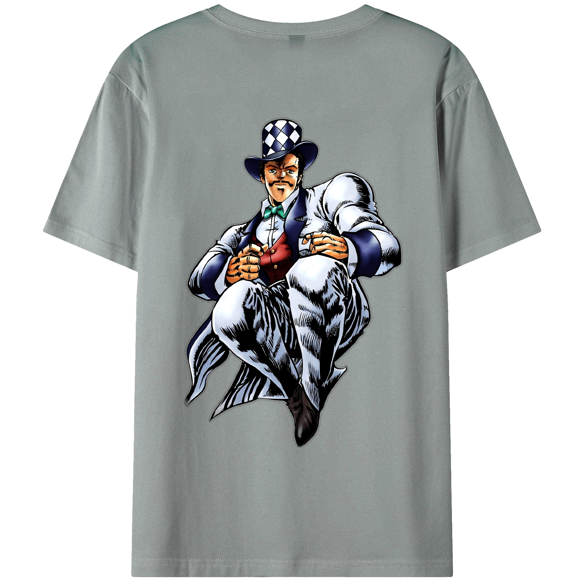 （画像用） ジョジョの奇妙な冒険 ウィル?アントニオ?ツェペリ JoJo's Bizarre Adventure Will Anthonio Zeppeli 綿100％ メンズ半袖Tシャツ（バックプリント） 通気性